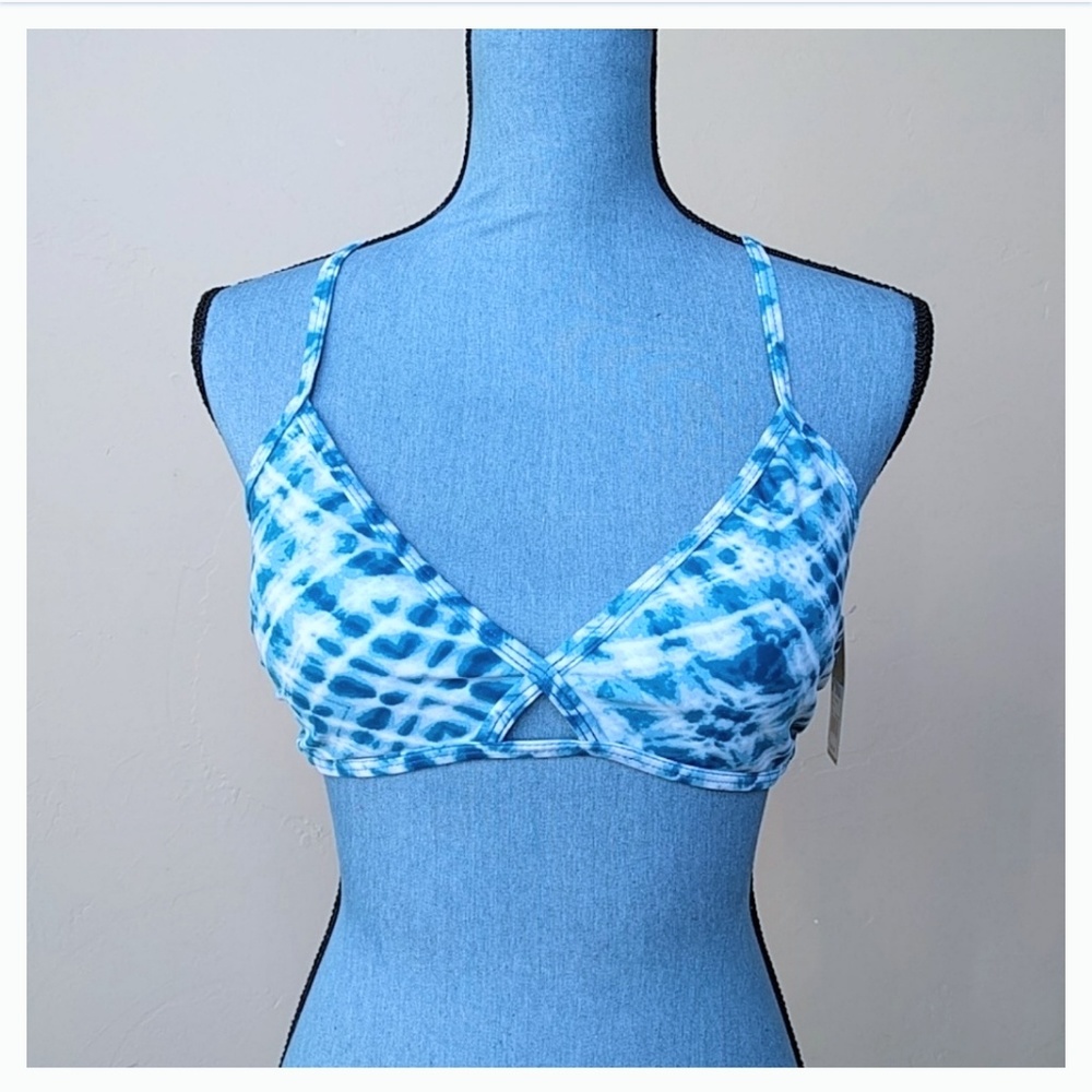 Urbanology Blue Tie Dye String Bikini Top Sz M NWT